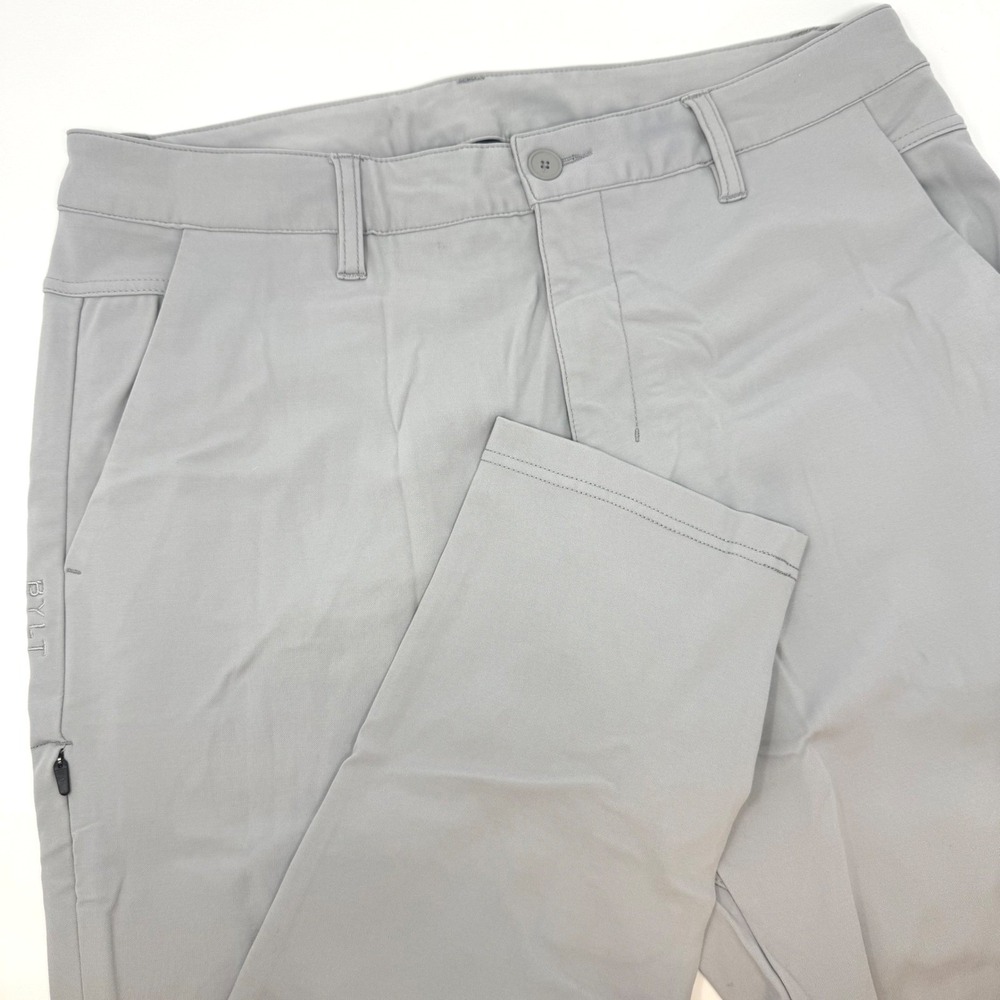 BYLT Basics Everyday Pant 2.0 Mens 35x30 XL Light Gray Tech Chino Stretch